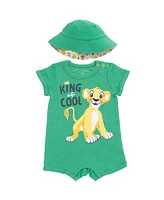 Disney Lion King Mickey Mouse Winnie the Pooh Jack Skellington Lillo & Stitch Baby Romper Bucket Sun Hat Infant Boys