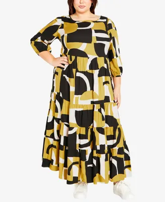 Avenue Plus Size Gia Print Maxi Dress