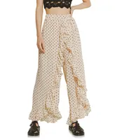 Women's Polka Dot Ruffled Pants