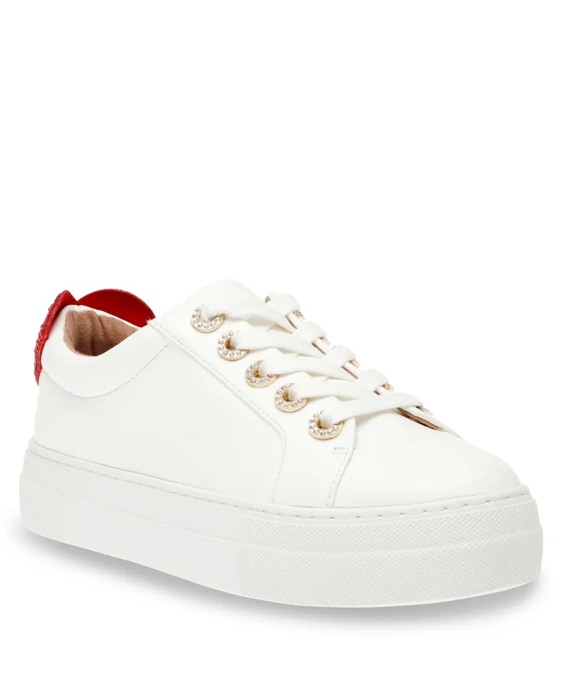 Betsey Johnson Reily Sneakers, White, 8.5M