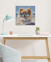 Madison Park Beach Dogs Pomeranian Canvas Wall Art