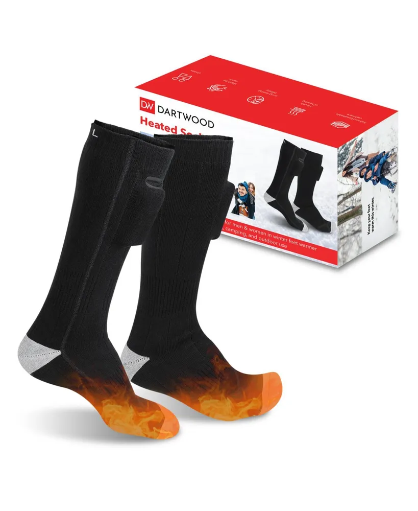 Dartwood Heated Socks with Rechargeable Electric Battery for Men & Women - Perfect Winter Gift Foot Warmer (Battery Included)