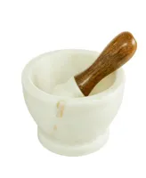 Novogratz Collection Real Marble Mortar and Pestle, Set of 3 - 6", 5", 7"W