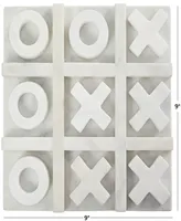 Rosemary Lane Real Marble Tic Tac Toe Game Set, 9" x 9" x 1"