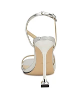 Nine West Women's Nines Tapered Heel Strappy Dress Sandals - Clear