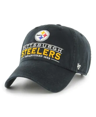 Men's '47 Brand Black Pittsburgh Steelers Vernon Clean Up Adjustable Hat