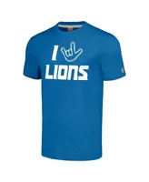 Men's and Women's Homage Blue Detroit Lions The Nfl Asl Collection by Love Sign Tri-Blend T-shirt