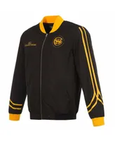 Men's Jh Design Black Golden State Warriors 2023/24 City Edition Nylon Full-Zip Bomber Jacket