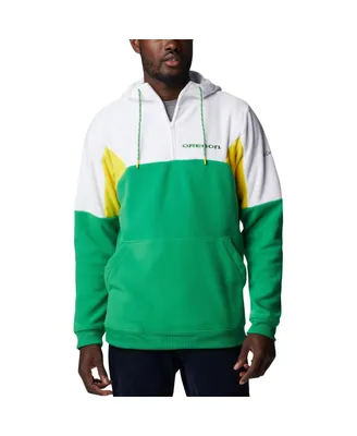 Men's Columbia Green Oregon Ducks Lodge Quarter-Zip Hoodie