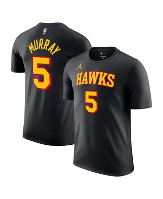 Men's Jordan Dejounte Murray Black Atlanta Hawks 2022/23 Statement Edition Name and Number T-shirt