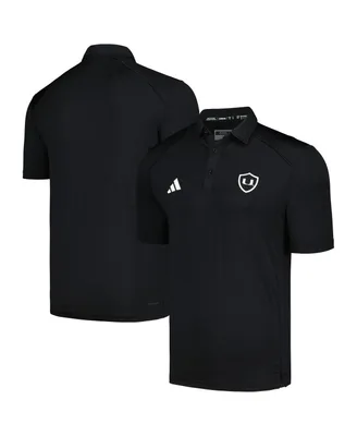 Men's adidas Black Miami Hurricanes Strategy Aeroready Polo Shirt