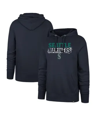 Men's '47 Brand Navy Distressed Seattle Mariners Base Slide Headline Pullover Hoodie