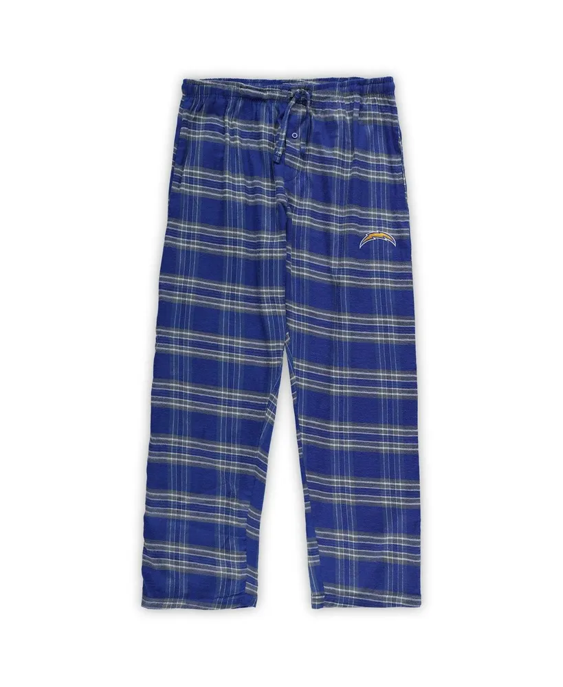 Men's Concepts Sport Powder Blue, Gray Los Angeles Chargers Big and Tall Flannel Sleep Set