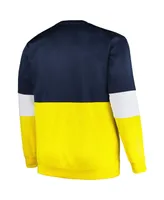 Men's Profile Navy Michigan Wolverines Big and Tall Fleece Pullover Sweatshirt