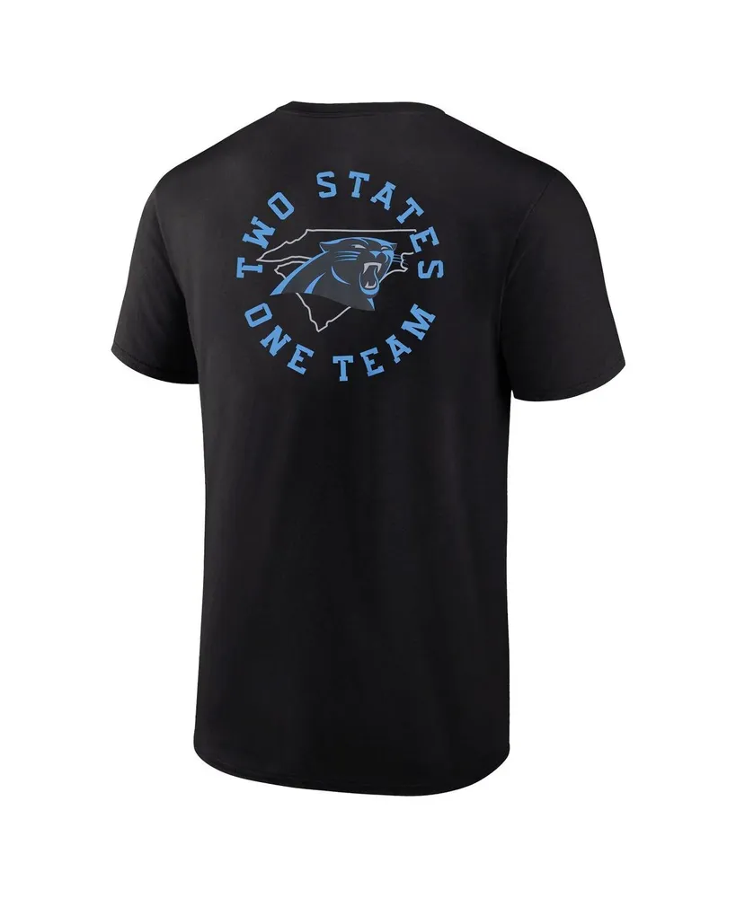 Men's Profile Black Carolina Panthers Big and Tall Two-Sided T-shirt