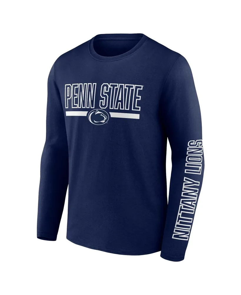 Men's Profile Navy Penn State Nittany Lions Big and Tall Two-Hit Graphic Long Sleeve T-shirt