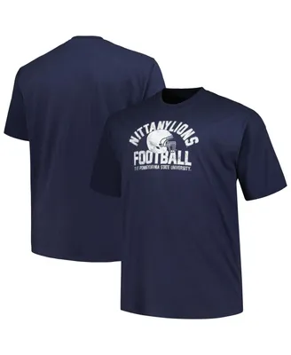 Men's Champion Navy Distressed Penn State Nittany Lions Big and Tall Football Helmet T-shirt