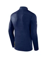 Men's Fanatics Heather Navy St. Louis Blues Authentic Pro Quarter-Zip Pullover Top