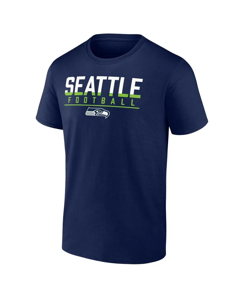 Men's Fanatics Neon Green, College Navy Seattle Seahawks Two-Pack T-shirt Combo Set