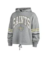 Women's '47 Brand Heather Gray Distressed New Orleans Saints Upland Bennett Pullover Hoodie