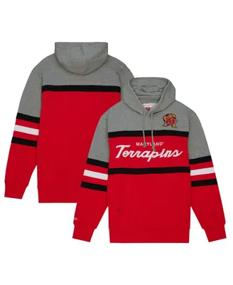 Men's Mitchell & Ness Red Maryland Terrapins Head Coach Pullover Hoodie