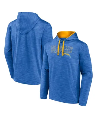 Men's Fanatics Heather Powder Blue Los Angeles Chargers Hook and Ladder Pullover Hoodie