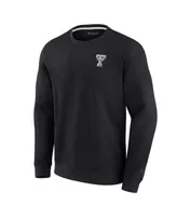 Men's and Women's Fanatics Signature Black Texas Tech Red Raiders Super Soft Pullover Crew Sweatshirt