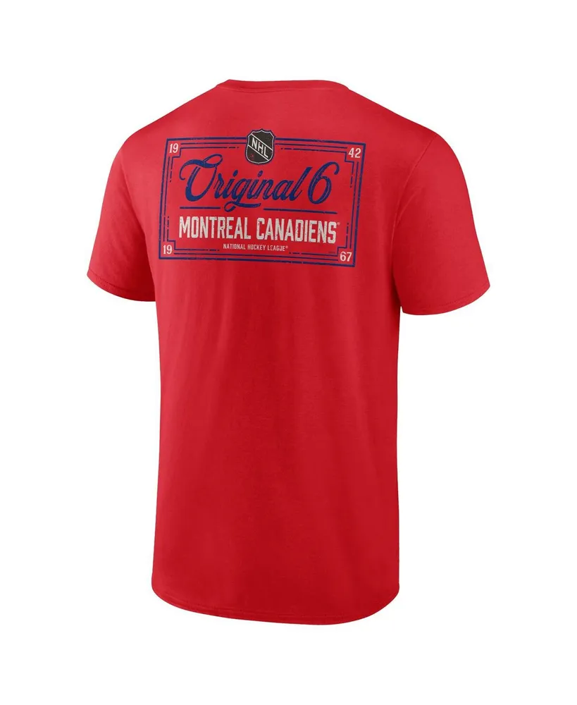 Men's Fanatics Red Montreal Canadiens Original Six Label T-shirt