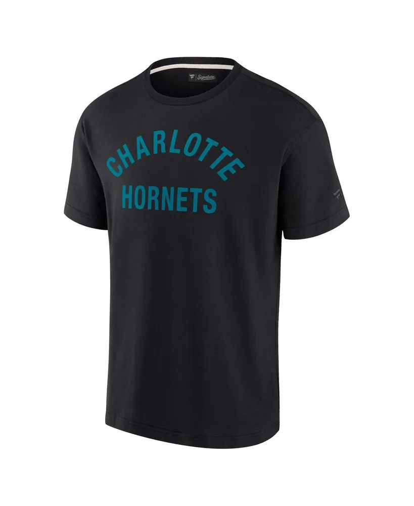 Men's and Women's Fanatics Signature Black Charlotte Hornets Super Soft T-shirt