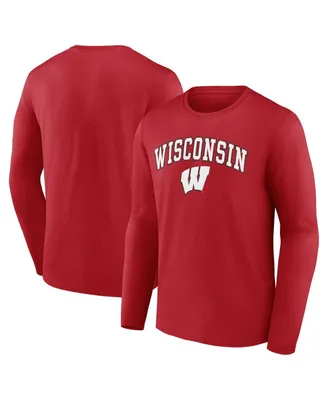 Men's Fanatics Red Wisconsin Badgers Campus Long Sleeve T-shirt