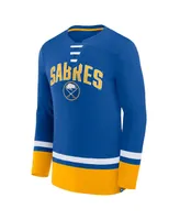 Men's Fanatics Royal Buffalo Sabres Back Pass Lace-Up Long Sleeve T-shirt