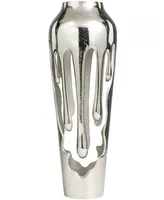 Rosemary Lane Aluminum Drip Vase with Melting Designed Body, 8" x 8" x 19"