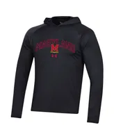 Men's Under Armour Maryland Terrapins 2023 Sideline Tech Hooded Raglan Long Sleeve T-shirt