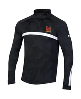 Men's Under Armour Black Maryland Terrapins Game Day Camo Raglan Quarter-Zip Top