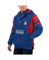 Men's Starter Royal Philadelphia 76ers Home Team Hoodie Half-Zip Jacket