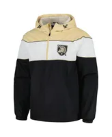 Men's G-iii Sports by Carl Banks Black Army Knights Center Line Half-Zip Raglan Hoodie Jacket