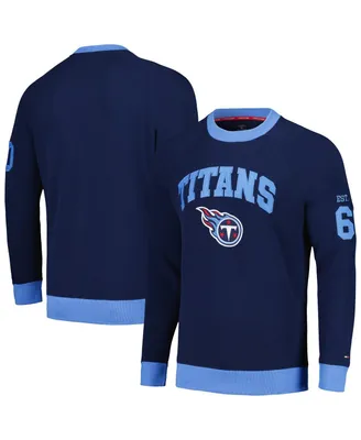 Men's Tommy Hilfiger Navy Tennessee Titans Reese Raglan Tri-Blend Pullover Sweatshirt