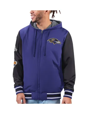 Men's G-iii Sports by Carl Banks Purple, Black Baltimore Ravens Commemorative Reversible Full-Zip Jacket