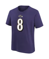 Toddler Boys and Girls Nike Lamar Jackson Purple Baltimore Ravens Player Name Number T-shirt