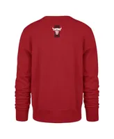 Men's '47 Brand Red Chicago Bulls 2023/24 City Edition Postgame Headline Crew Pullover Sweatshirt