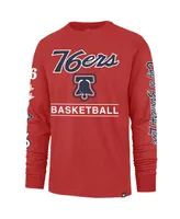 Men's '47 Brand Red Philadelphia 76ers 2023/24 City Edition Triplet Franklin Long Sleeve T-shirt