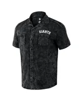 Men's Darius Rucker Collection by Fanatics Black Distressed San Francisco Giants Denim Team Color Button-Up Shirt