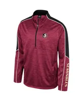 Men's Colosseum Garnet Florida State Seminoles Marled Half-Zip Jacket