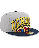 Men's New Era Gray, Navy Denver Nuggets Tip-Off Two-Tone 59FIFTY Fitted Hat
