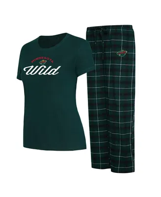 Women's Concepts Sport Green, Black Minnesota Wild Arctic T-shirt and Pajama Pants Sleep Set