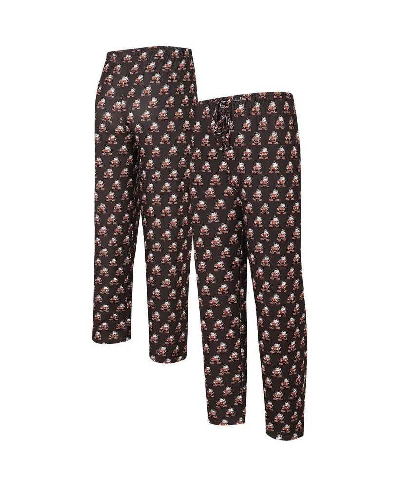 Men's Concepts Sport Brown Cleveland Browns Gauge Throwback Allover Print Knit Pants