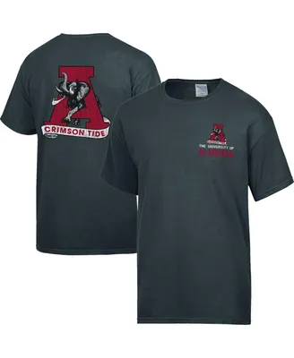 Men's Comfortwash Charcoal Distressed Alabama Crimson Tide Vintage-Like Logo T-shirt