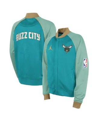 Big Boys Jordan Teal Charlotte Hornets 2023/24 City Edition Authentic Showtime Full-Zip Jacket