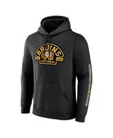 Men's Fanatics Black Distressed Boston Bruins Centennial Pullover Hoodie