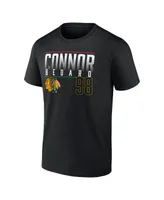 Men's Fanatics Connor Bedard Black Chicago Blackhawks Name and Number T-shirt